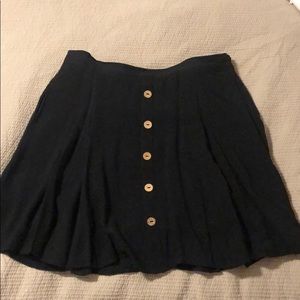 ModCloth black buttoned elastic waist skirt
